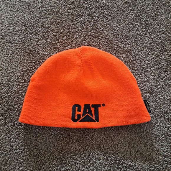 Caterpillar Other - CAT Caterpillar Reversible Logo Winter Beanie Hat Camo/Blaze Orange